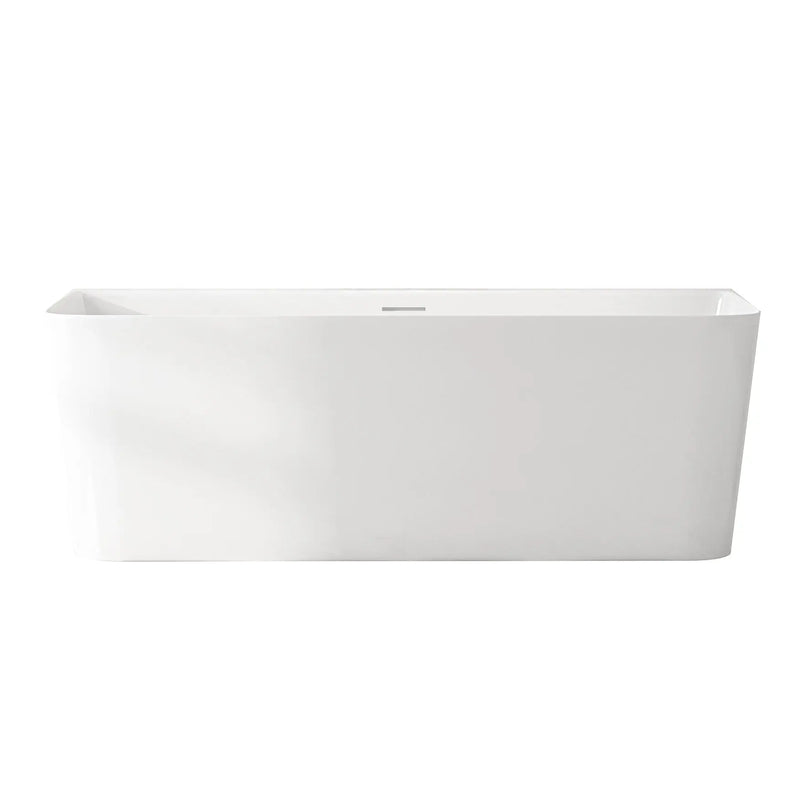 Fortuna Ultra-Thin Back-to-Wall Bathtub - Gloss White mercioaustralia
