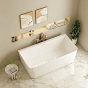 Fortuna Ultra-Thin Back-to-Wall Bathtub - Gloss White mercioaustralia