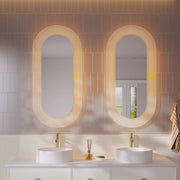 Freya 600×1200mm LED Textured Oval Mirror mercioaustralia
