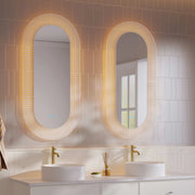 Freya 600×1200mm LED Textured Oval Mirror mercioaustralia