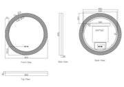 Freya 800mm LED Textured Round Mirror mercioaustralia