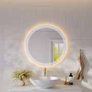 Freya 800mm LED Textured Round Mirror mercioaustralia