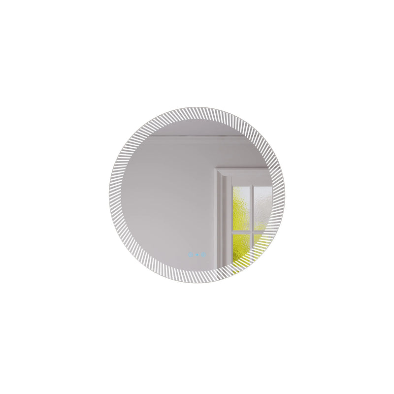 Freya 800mm LED Textured Round Mirror mercioaustralia