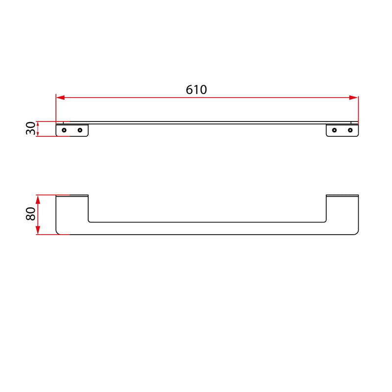 FLAT Series Single Towel Bar 24″ – Forest Grey mercioaustralia