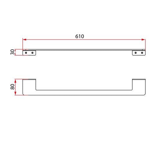 FLAT Series Single Towel Bar 24″ – Forest Grey mercioaustralia