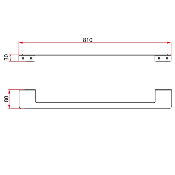 FLAT Series Single Towel Bar 32″ – Matt Black mercioaustralia