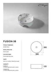 Claya Fusion-36 Above Counter Basin Claya
