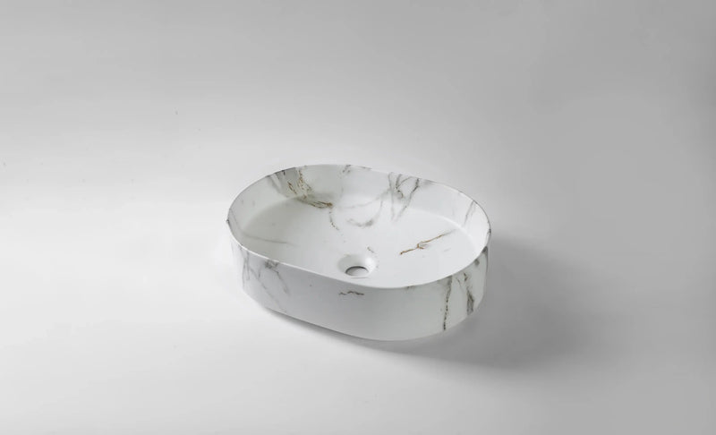 Fusion 50 Carrara Above Counter Basin – Matte White Claya