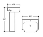 Freestanding Art Basin Ceramic Gloss White 550mmX420mmX830mm - FIL Kitchen Bathroom