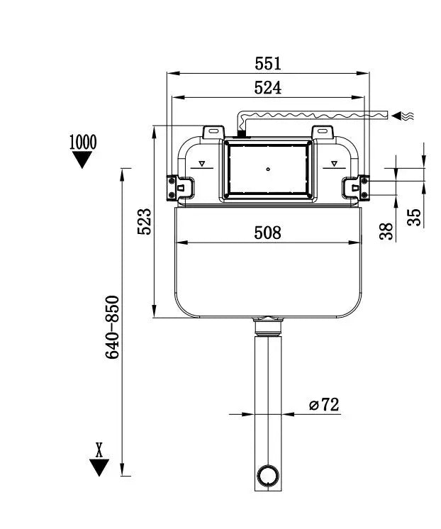 R&amp;T Frameless In Wall Cistern G30032