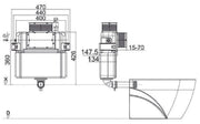 R&T Lower Level Flameless In-wall Cistern for  Floor Pan POSEIDON