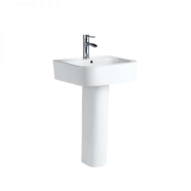 Freestanding Art Basin Ceramic Gloss White 550mmX420mmX830mm - FIL Kitchen Bathroom