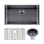 762x457x254mm Gunmetal Stainless Steel PVD Single Bowl Kitchen Sink Aquaperla