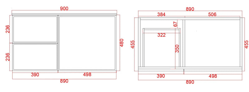 Miami Wall-Hung PVC Vanity 900MM POSEIDON