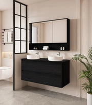 HERA 1200mm Wall-Hung Vanity - Black Oak mercioaustralia