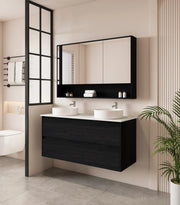 HERA 1200mm Wall-Hung Vanity - Black Oak mercioaustralia