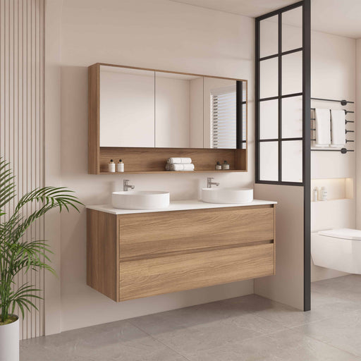HERA 1200mm Wall-Hung Vanity - Elegant Oak mercioaustralia
