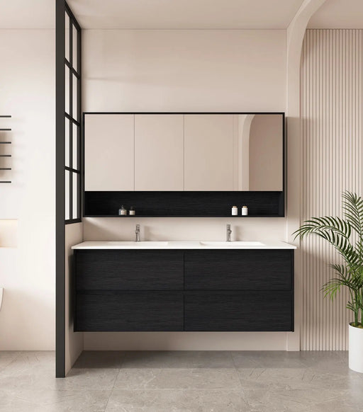 HERA 1500mm Wall-Hung Vanity - Black Oak mercioaustralia