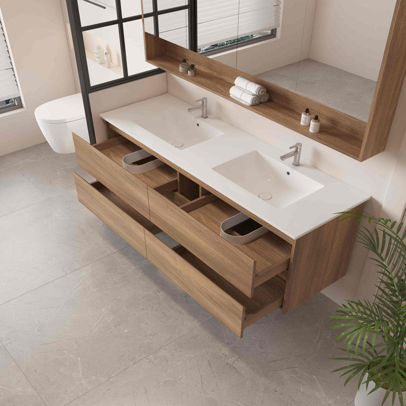 HERA 1500mm Wall-Hung Vanity - Elegant  Oak mercioaustralia