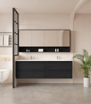 HERA 1800mm Wall-Hung Vanity - Black Oak mercioaustralia