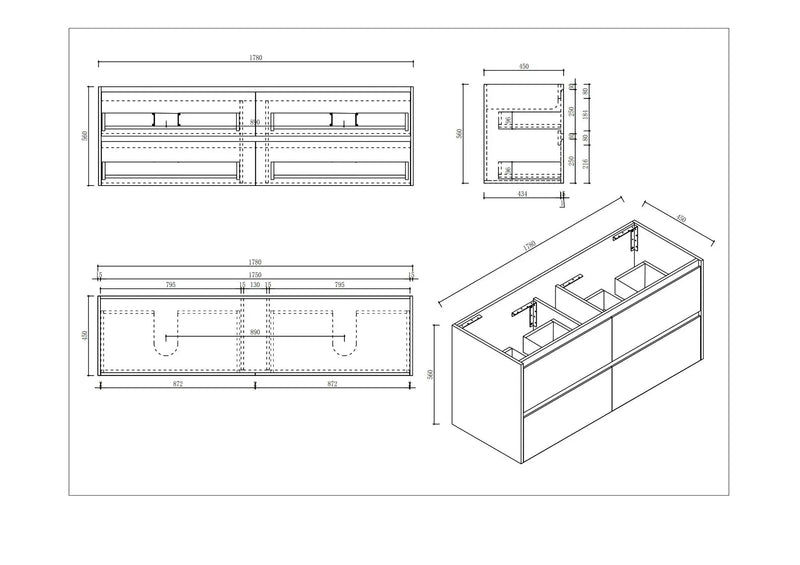 HERA 1800mm Wall-Hung Vanity - Black Oak mercioaustralia