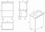 HERA 550mm Slim Freestanding Vanity with Basin mercioaustralia