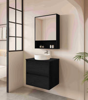 HERA 600mm Wall-Hung Vanity - Black Oak mercioaustralia