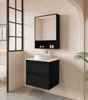 HERA 600mm Wall-Hung Vanity - Black Oak mercioaustralia