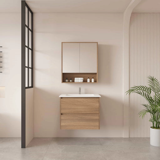 HERA 600mm Wall-Hung Vanity - Elegant  Oak mercioaustralia