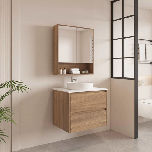 HERA 600mm Wall-Hung Vanity - Elegant  Oak mercioaustralia