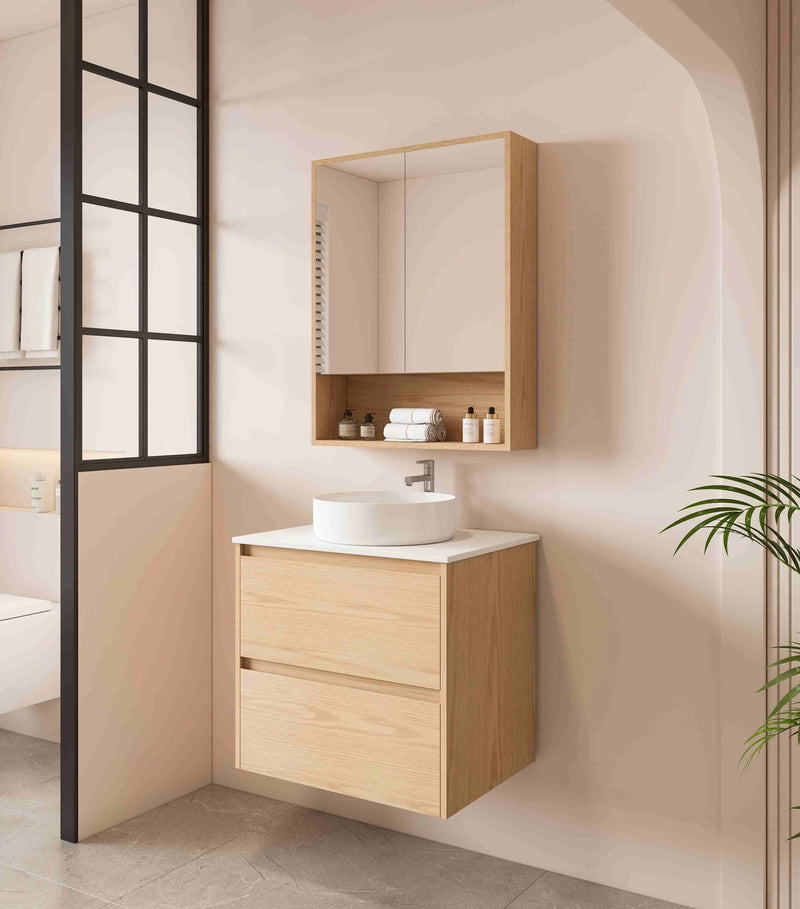 HERA 600mm Wall-Hung Vanity - Tas Oak mercioaustralia