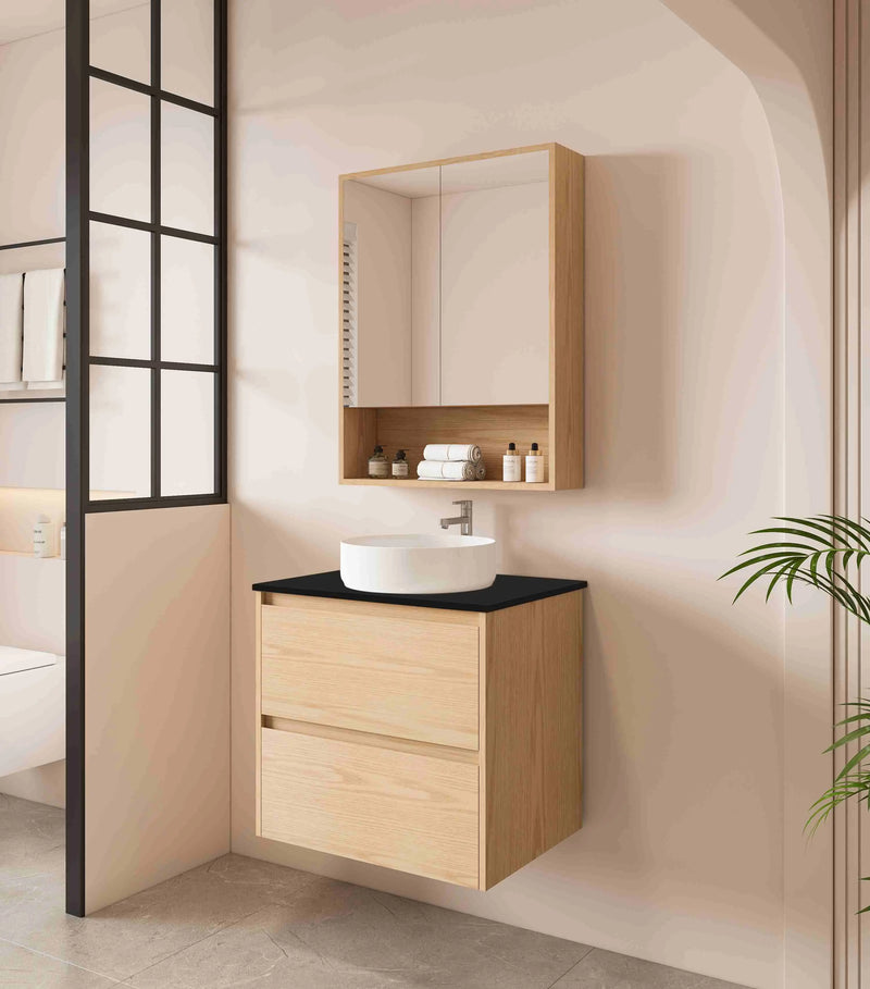 HERA 600mm Wall-Hung Vanity - Tas Oak mercioaustralia