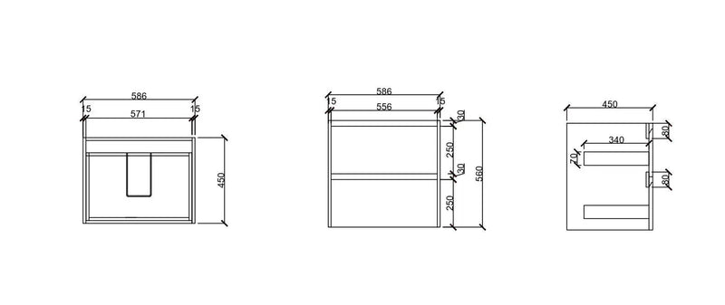 HERA 600mm Wall-Hung Vanity - Elegant  Oak mercioaustralia