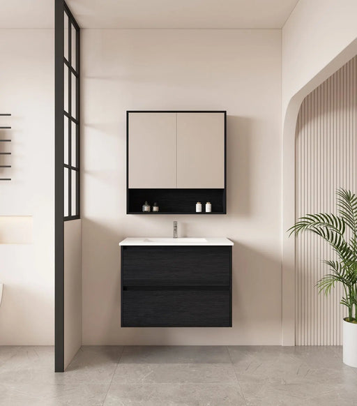 HERA 750mm Wall-Hung Vanity - Black Oak mercioaustralia