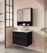 HERA 750mm Wall-Hung Vanity - Black Oak mercioaustralia