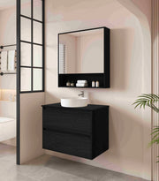 HERA 750mm Wall-Hung Vanity - Black Oak mercioaustralia