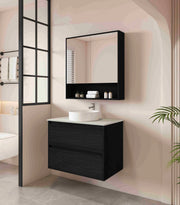 HERA 750mm Wall-Hung Vanity - Black Oak mercioaustralia