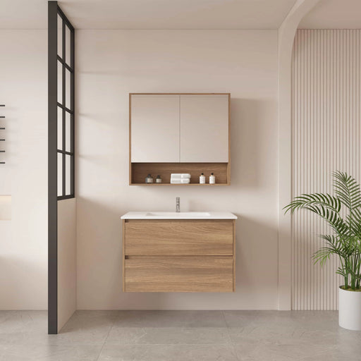 HERA 750mm Wall-Hung Vanity - Elegant  Oak mercioaustralia