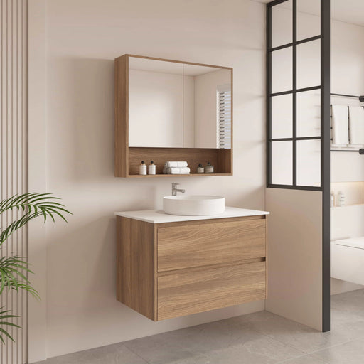 HERA 750mm Wall-Hung Vanity - Elegant  Oak mercioaustralia