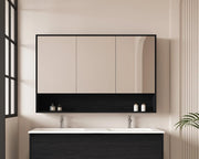 HERA 1200mm Shaving Cabinet - Black Oak - FIL Kitchen Bathroom
