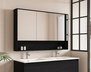 HERA 1200mm Shaving Cabinet - Black Oak - FIL Kitchen Bathroom