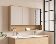HERA 1200mm Shaving Cabinet - Tas Oak - FIL Kitchen Bathroom