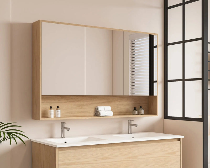 HERA 1200mm Shaving Cabinet - Tas Oak - FIL Kitchen Bathroom