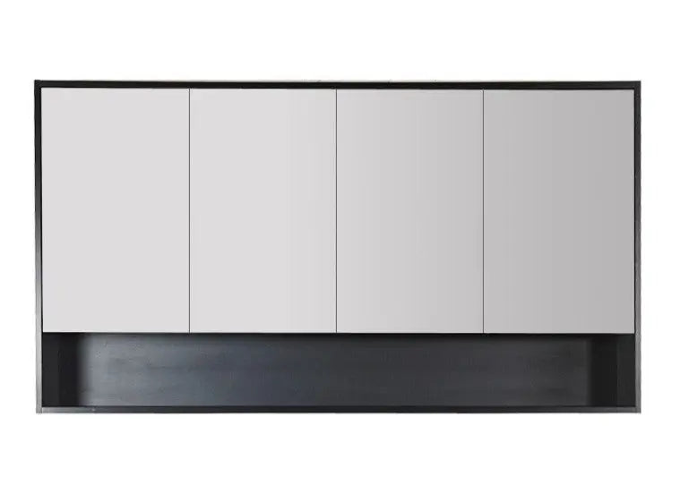 HERA 1500mm Shaving Cabinet - Black Oak - FIL Kitchen Bathroom