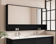 HERA 1500mm Shaving Cabinet - Black Oak - FIL Kitchen Bathroom