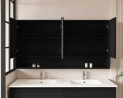 HERA 1500mm Shaving Cabinet - Black Oak - FIL Kitchen Bathroom