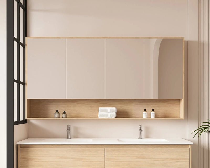 HERA 1500mm Shaving Cabinet - Tas Oak - FIL Kitchen Bathroom