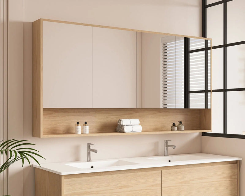 HERA 1500mm Shaving Cabinet - Tas Oak - FIL Kitchen Bathroom