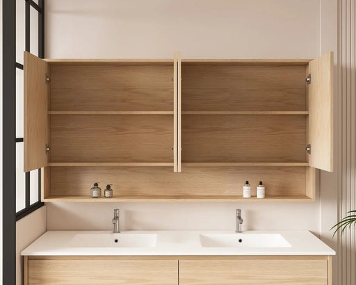 HERA 1500mm Shaving Cabinet - Tas Oak - FIL Kitchen Bathroom