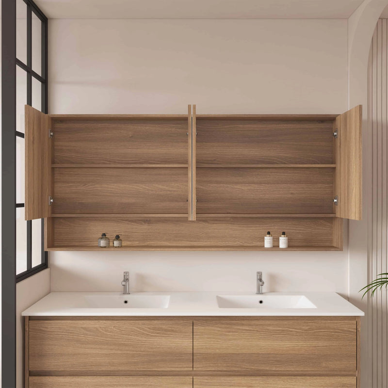 HERA 1500mm Shaving Cabinet - Elegant  Oak mercioaustralia